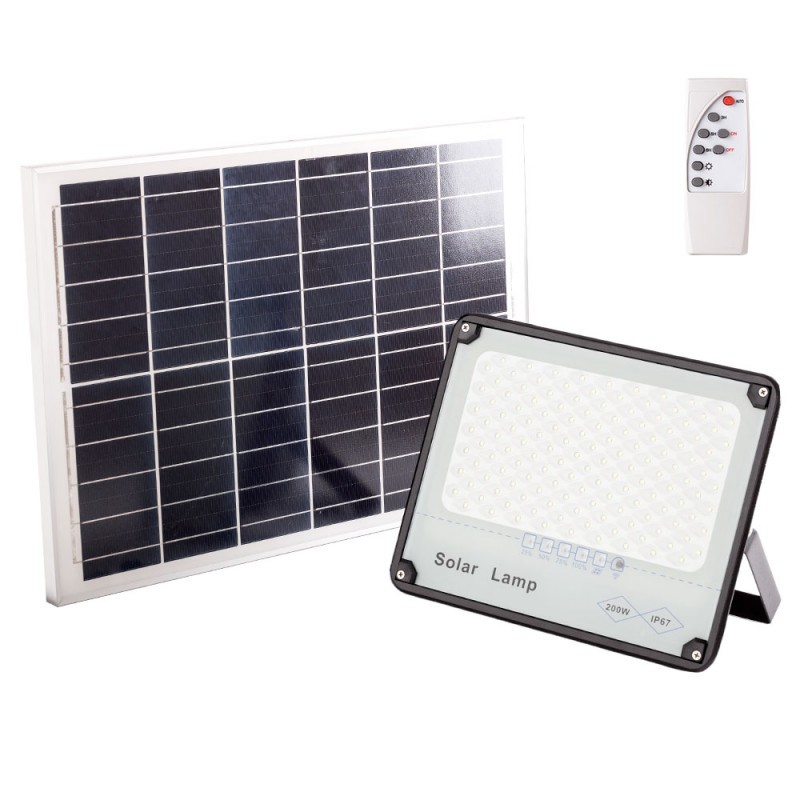 Foco Proyector LED Solar 200W Panel Solar/Batería [WR-MTX-200W-CW]