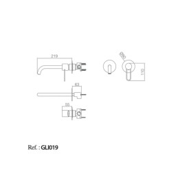 Monomando Empotrado Lavabo Milos Negro Oro Rosa [GLI019/NOR]