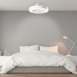 Ventilador de Techo 36W 1800Lm Iluminación LED CCT Variable Control Remoto 50.000H - Blanco [HO-LEDFAN-12-W]