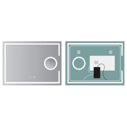 Espejo Iluminado Baño \"Malta\" 80Cm Blanco Frío/Natural/Cálido Sensor Antivaho/On-Off Espejo Aumento x5 [LIMEX-MALT016/80]