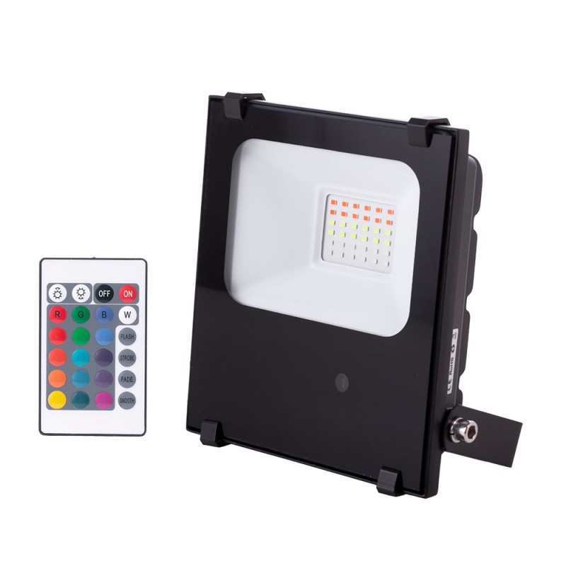 Foco Proyector LED 20W  IP65 Mando a Distancia RGB 40.000H [1916-NS-HVFL20W-F-RGB]