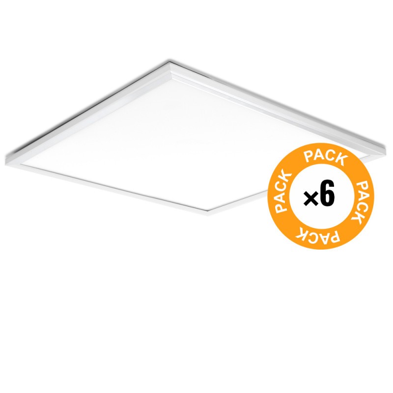 Pack 6 Panel LED 40W 4.000Lm 6000ºK 60x60Cm Enrejado UGR19 40.000H [HO-PG-600x600-40W-CW-PK6]