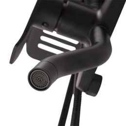 Conjunto Ducha Latón/Zinc - Acero Inoxidable- ABS, Negro, Agua Caliente-Fría, Monomando [QLI-FA-3019]