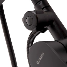 Conjunto Ducha Latón/Zinc - Acero Inoxidable- ABS, Negro, Agua Caliente-Fría, Monomando [QLI-FA-3019]