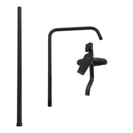 Conjunto Ducha Latón/Zinc - Acero Inoxidable- ABS, Negro, Agua Caliente-Fría, Monomando [QLI-FA-3019]