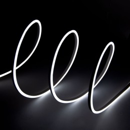 Manguera LED \"Neon Flex\" 6W 6000ºK 24V 8x16mm Simple 120xSMD2835 6W/M x1M 40.000H - Corte 5CM[WR-NS-PVC-8x16S-220-CM-CW]-Blan