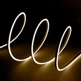 Manguera LED \"Neon Flex\" 6W 6000ºK 24V 8x16mm Simple 120xSMD2835 6W/M x1M 40.000H - Corte 5CM[WR-NS-PVC-8x16S-220-CM-CW]-Blan