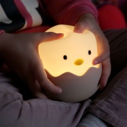 Lampara nocturna de mesa LED Infantil quitamiedos y recargable \"Chicken\"