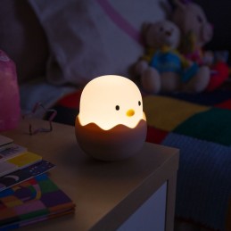 Lampara nocturna de mesa LED Infantil quitamiedos y recargable \"Chicken\"