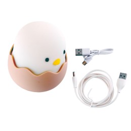 Lampara nocturna de mesa LED Infantil quitamiedos y recargable \"Chicken\"