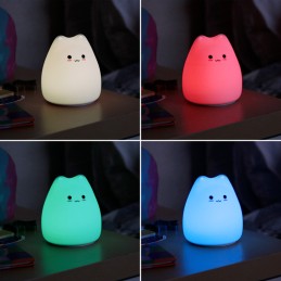 Lampara nocturna de mesa LED Infantil quitamiedos y recargable \"Cat\"