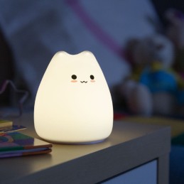 Lampara nocturna de mesa LED Infantil quitamiedos y recargable \"Cat\"