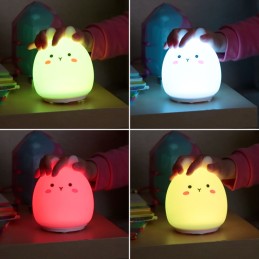 Lampara nocturna de mesa LED Infantil quitamiedos y recargable \"Rabbit\"