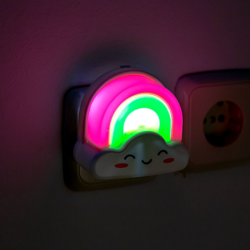 Lampara nocturna de pared LED Infantil quitamiedos y recargable \"Rainbow\"