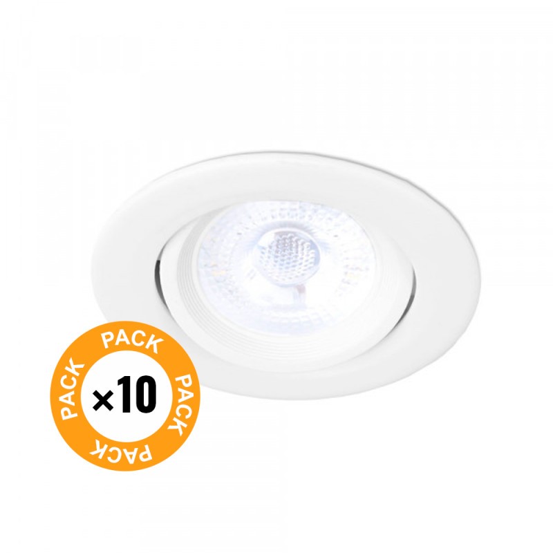 Pack 10 Downlights Redondo LED 7W 600Lm 4200ºK 38º 40.000H [HO-IN-DL7W-W-PK10]