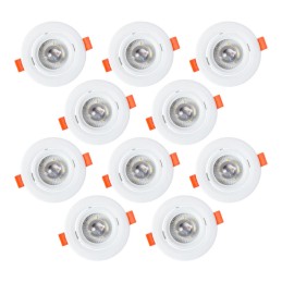 Pack 10 Downlights Redondo LED 7W 600Lm 4200ºK 38º 40.000H [HO-IN-DL7W-W-PK10]