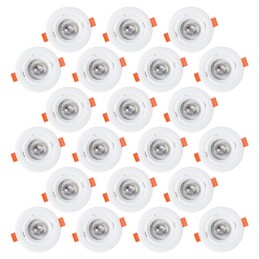 Pack 20 Downlights Redondo LED 7W 600Lm 4200ºK 38º 40.000H [HO-IN-DL7W-W-PK20]