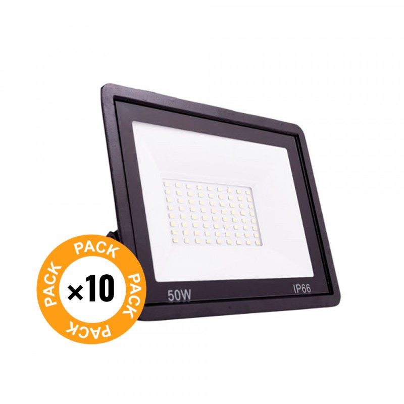 Pack 10 Proyectores LED 50W 4.000Lm 6000ºK IP66 Orientable 60.000H [LM-6007-CW-PK10]