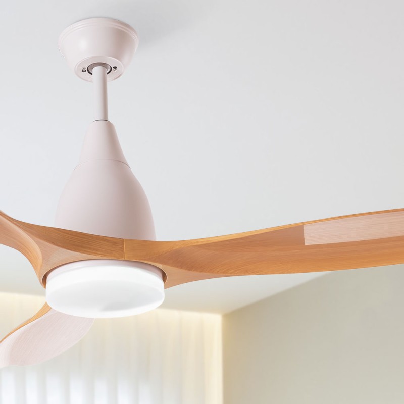 Ventilador de Techo 15W 1,050Lm Iluminación LED CCT Variable 6 Velocidades Control Remoto Rotación Reversible (Verano/Invier