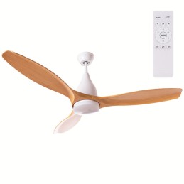 Ventilador de Techo 15W 1,050Lm Iluminación LED CCT Variable 6 Velocidades Control Remoto Rotación Reversible (Verano/Invier