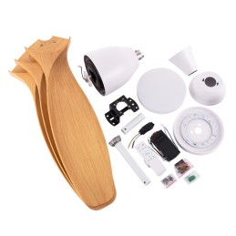 Ventilador de Techo 15W 1,050Lm Iluminación LED CCT Variable 6 Velocidades Control Remoto Rotación Reversible (Verano/Invier