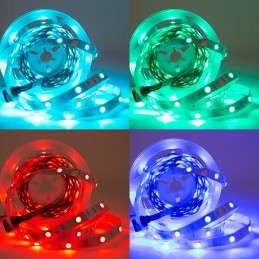 Kit Tira 36W 1.500Lm 150 LEDs 5 metros RGB Blister Transformador, Controlador, Control Bluetooth IP25 40.000H [CA-KITRGB-5M]