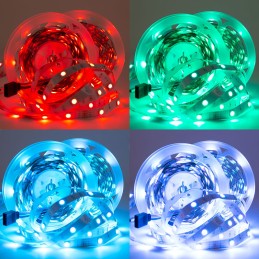 Kit Tira 72W 3.000Lm 300 LEDs 10 metros RGB Blister Transformador, Controlador, Control Bluetooth IP25 40.000H [CA-KITRGB-10M]