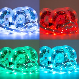 Kit Tira 108W 4.500Lm 450 LEDs 15 metros RGB Blister Transformador, Controlador, Control Remoto IP25 40.000H [CA-KITRGB-15M]