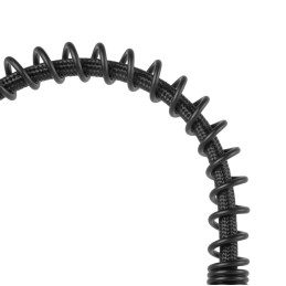 Grifo Cocina Latón/Zinc, Negro, Agua Caliente-Fría, Latiguillos, Caño Alto, Monomando [QLI-FA-4319]