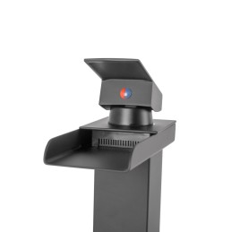 Grifo Lavabo Latón/Zinc, Negro, Agua Caliente-Fría, Latiguillos, Caño Bajo, Monomando [QLI-FA-4445]