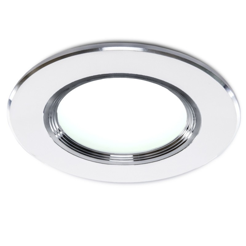 Foco Downlight LED 3W  240Lm 4200ºK Aro Plateado 40.000H [PCE-DL3W-P-W]