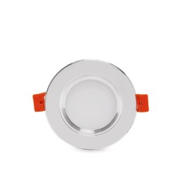 Foco Downlight LED 3W  240Lm 4200ºK Aro Plateado 40.000H [PCE-DL3W-P-W]