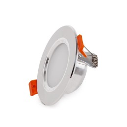 Foco Downlight LED 3W  240Lm 4200ºK Aro Plateado 40.000H [PCE-DL3W-P-W]