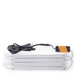 Luminaria 6W 388 3000ºK  Aluminio 1 x T8 60Cm 40.000H [KD-147-4X1_5W-ARM-WW]