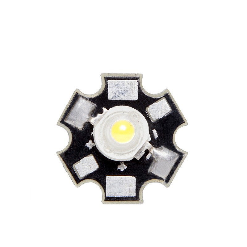 LED High Power 3W 220Lm 6000ºK 45X45 Disipador 50.000H [CH-LED-3W-45MIL-D-CW]