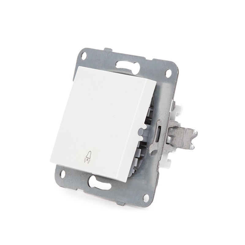 Pulsador Panasonic Karre10A 250V Bastidor Metálico con Garras/ Tecla Blanca