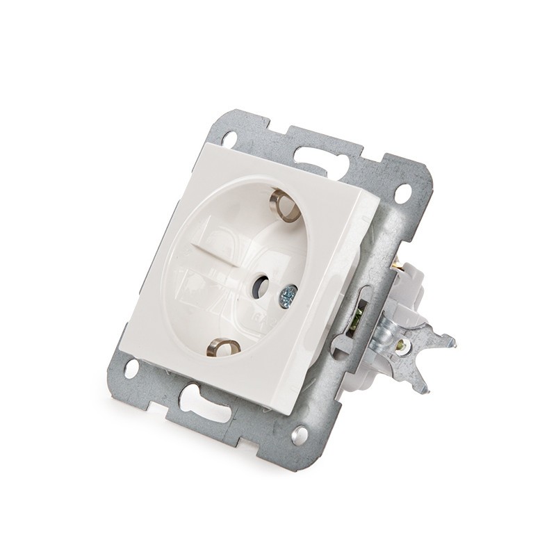 Toma de Corriente Panasonic Karre 16A 250V Bastidor Metálico con Garras/Protección Infantil/Cazoleta Blanca
