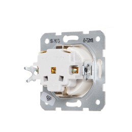 Toma de Corriente Panasonic Karre 16A 250V Bastidor Metálico con Garras/Protección Infantil/Cazoleta Blanca