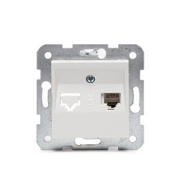 Toma de Teléfono Panasonic Karre 1 X Rj11 - Bastidor Metálico Garras - Tapa Frontal Blanca