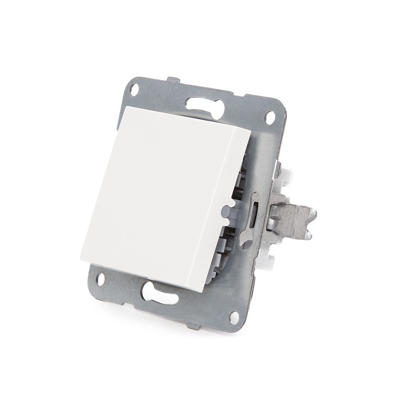 Cruzamiento Panasonic Karre 10A 250V/Bastidor Metálico con Garras/Tecla Blanca