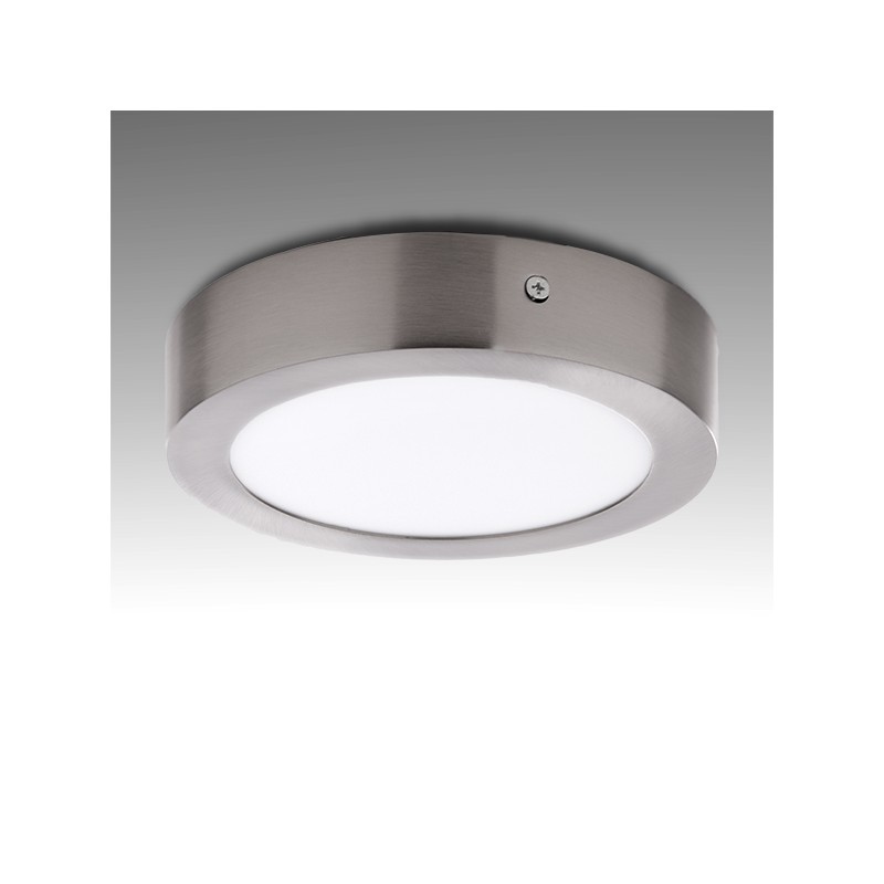Plafón LED 12W 860Lm 6000ºK Circular Niquel Satinado 50.000H [GL-PL-SM12RN-CW]