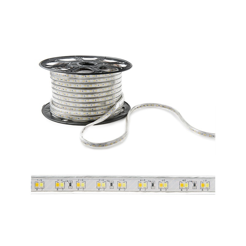 Tira de 120 LEDs/M 12W 12Lm SMD2835 230VAC IP65 40.000H [WM-SMD2835-G-120-M]-