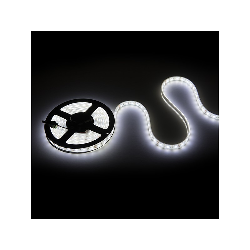 Tira de 60 LEDs 72W 4.000Lm CRI85 6000ºK SMD5050 12VDC IP68 Sumergible x5M 40.000H [CA-5050-12V-IP68-CW]-Blanco Frío