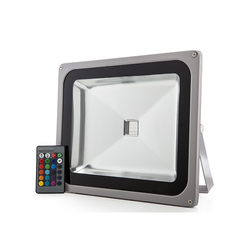 Foco Proyector LED 50W 4.300Lm IP65 Mando a Distancia RGB 40.000H [JWSFL50RGB]