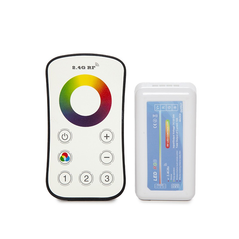 Controlador 3 Zonas 2,4G Tira RGB Mando a Distancia 12-24VDC ► 144/288W