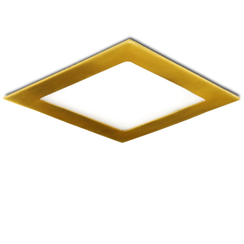 Placa LED 12W 805Lm  3000ºK Cuadrada Dorado 50.000H [GL-CL-S12N-G-WW]