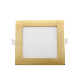 Placa LED 12W 805Lm  3000ºK Cuadrada Dorado 50.000H [GL-CL-S12N-G-WW]