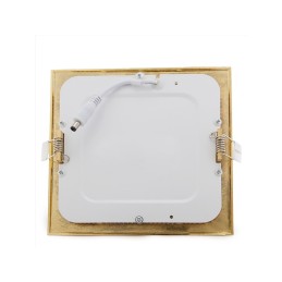 Placa LED 12W 805Lm  3000ºK Cuadrada Dorado 50.000H [GL-CL-S12N-G-WW]