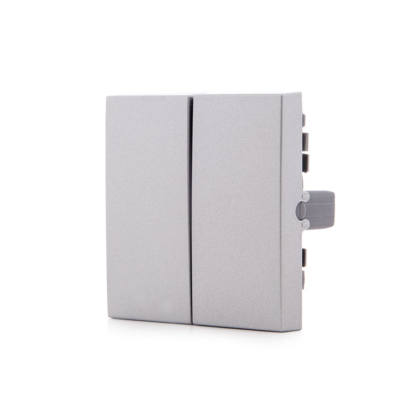 Tecla Partida Panasonic Novella Interruptor/Conmutador Doble, Color Plata (Compatible Mecanismo Karre)