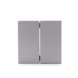 Tecla Partida Panasonic Novella Interruptor/Conmutador Doble, Color Plata (Compatible Mecanismo Karre)